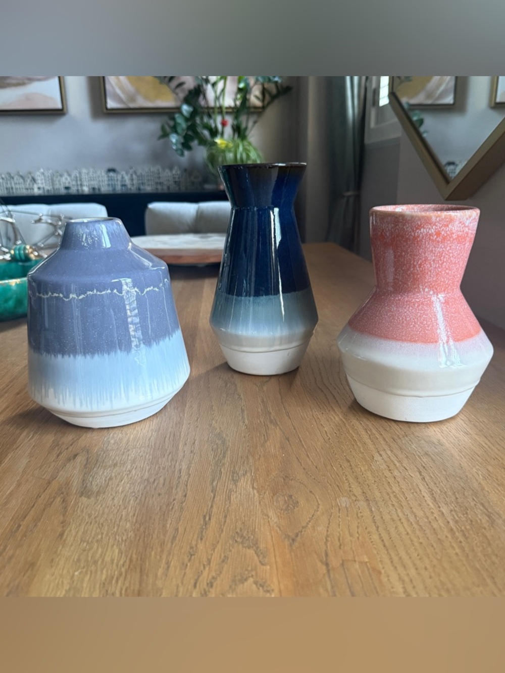 Project 62 Target Three Glazed Ceramic Vases - Blue, Navy, Pink